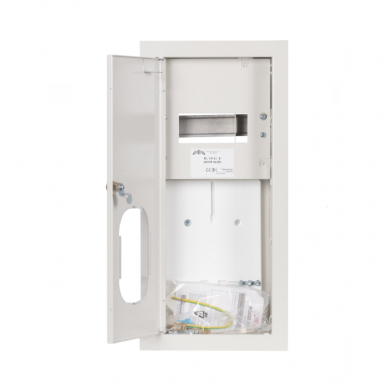 Elektro sadales skapis | kārba | ar slēdzeni un stiklu | 6 moduļi | 230x480x120 mm | 1 fāzes elektro skaitītājiem | iebūvējams | tērauda | IP31 1 Elektro sadales skapis | kārba | ar slēdzeni un stiklu | 6 moduļi | 230x480x120 mm | 1 fāzes elektro skaitītājiem | iebūvējams | tērauda | IP31 1