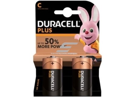 Elementai | baterijos | MN1400 | C | LR14 | 2 vnt. | Duracell | Plus Power | 5000394019089 Elementai | baterijos | MN1400 | C | LR14 | 2 vnt. | Duracell | Plus Power | 5000394019089