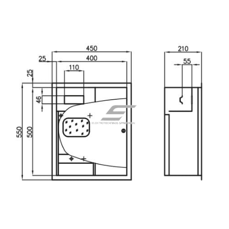 Rozdzielnica elektryczna | Obudowa | 24 moduły | Z zamkiem i szybą | 450x550x210 mm | Do liczników 3-fazowych | Podtynkowa | Stalowa | IP31 3 Rozdzielnica elektryczna | Obudowa | 24 moduły | Z zamkiem i szybą | 450x550x210 mm | Do liczników 3-fazowych | Podtynkowa | Stalowa | IP31 3