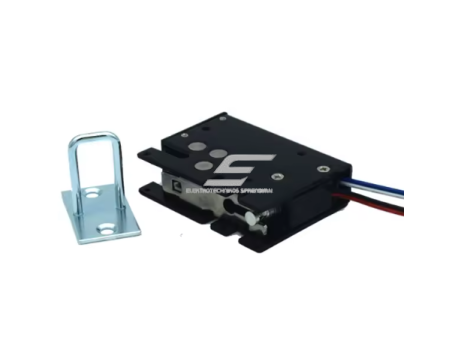 Elektroninė solenoidinė spyna | 24V DC | mini | su signaliniu grįžtamuoju ryšiu | spintoms, spintelėms, automatiniams užraktams