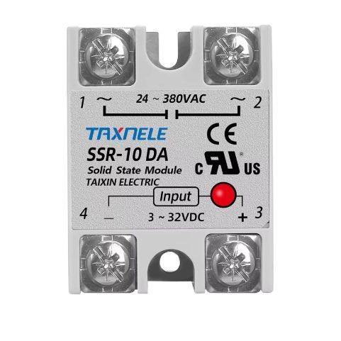Pooljuhtrelee | DC–AC | 3–32 V DC → 24–380 V AC | 10 A | vaikne kontaktivaba lülitus | hermeetiline korpus | TAXNELE SSR-10DA Pooljuhtrelee | DC–AC | 3–32 V DC → 24–380 V AC | 10 A | vaikne kontaktivaba lülitus | hermeetiline korpus | TAXNELE SSR-10DA
