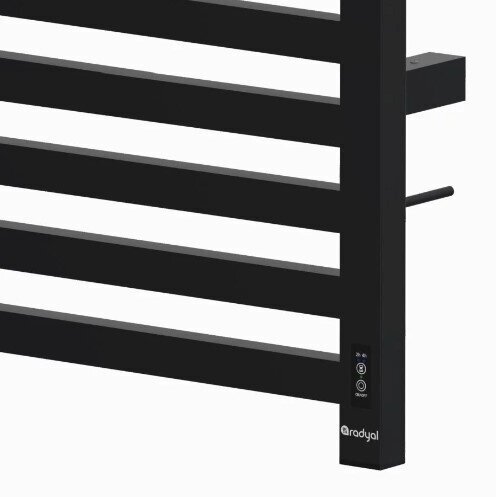 Elektriskais dvieļu žāvētājs | Dvieļu sildītājs | ar taimeri | 125W | 230V | IPX5 | 500x800x90mm | melns | Radyal Lily 800C 1