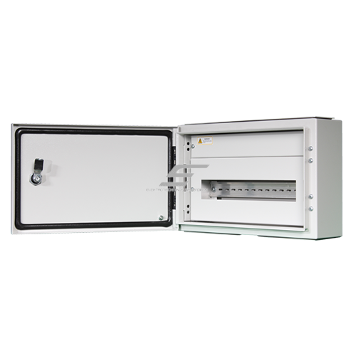 Elektrības sadales skapis | 10 moduļi | 300×250×125 mm | IP65 | IK08 | tērauda, virsapmetuma | ES-760102 1 Elektrības sadales skapis | 10 moduļi | 300×250×125 mm | IP65 | IK08 | tērauda, virsapmetuma | ES-760102 1