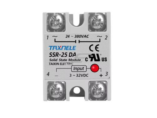 Elektroninė kietojo kūno rėlė | DC–AC | 3–32 V DC → 24–380 V AC | 25 A | tylus valdymas be kontaktų | hermetiškas korpusas | TAXNELE SSR-25DA Elektroninė kietojo kūno rėlė | DC–AC | 3–32 V DC → 24–380 V AC | 25 A | tylus valdymas be kontaktų | hermetiškas korpusas | TAXNELE SSR-25DA