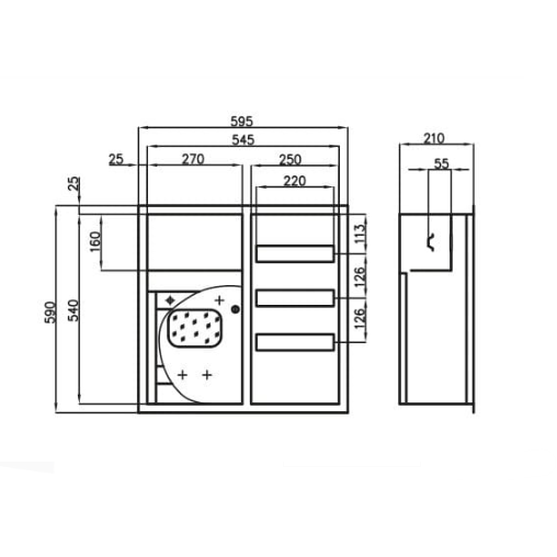 Rozdzielnica elektryczna | obudowa | 36 modułów | podwójne drzwi z zamkiem i szybą | 590x595x210 mm | do liczników 3-fazowych | podtynkowa | stalowa | IP31 3 Rozdzielnica elektryczna | obudowa | 36 modułów | podwójne drzwi z zamkiem i szybą | 590x595x210 mm | do liczników 3-fazowych | podtynkowa | stalowa | IP31 3