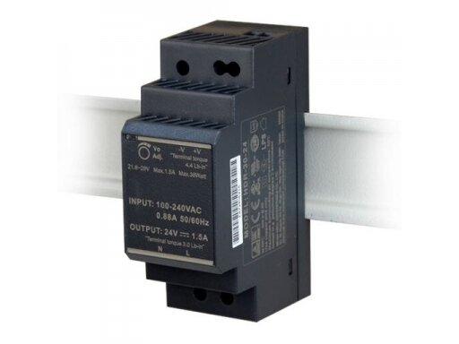 Impulsinis maitinimo šaltinis | 85-264VAC/24VDC | 36W | 1,5A | DIN bėgelis | IP20 | Sentera Controls | DHDR8-24-36