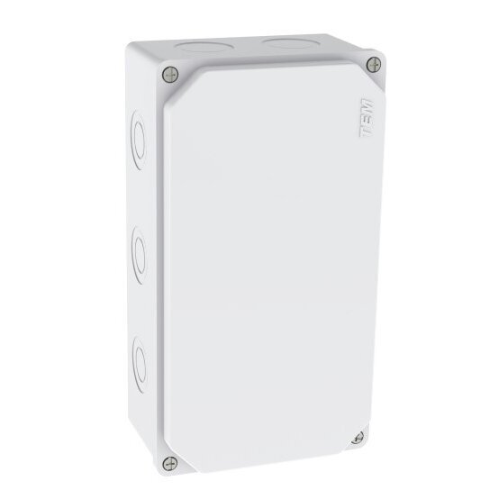 Electrical installation thermoplastic enclosure | thermoplastic | hermetic | 113x210x73mm | surface-mounted | halogen-free | white | IP67 | TEM Electrical installation thermoplastic enclosure | thermoplastic | hermetic | 113x210x73mm | surface-mounted | halogen-free | white | IP67 | TEM