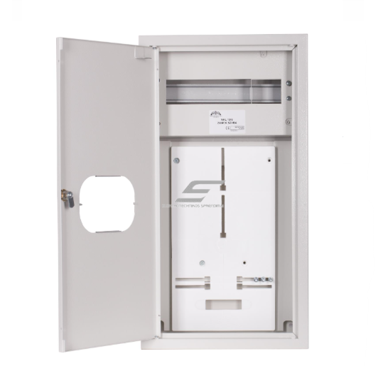 Trīsfāžu | ievada elektro sadales skapis | kaste | panelis | ar sadales daļu | 12 moduļi | ar slēdzeni un stiklu | 580x310x130mm | 1x3 fāžu skaitītājam | ar plombēšanas iespēju | virsapmetuma | tērauda | IP31 1 Trīsfāžu | ievada elektro sadales skapis | kaste | panelis | ar sadales daļu | 12 moduļi | ar slēdzeni un stiklu | 580x310x130mm | 1x3 fāžu skaitītājam | ar plombēšanas iespēju | virsapmetuma | tērauda | IP31 1