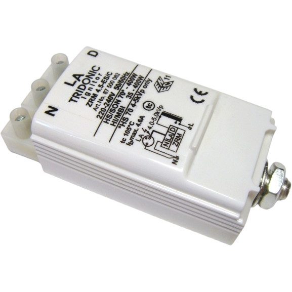 Elektrooniline starter | süüteseade | naatrium- ja metallhalogeniid-lampidele | 35–400W | 220–240V | ZRM 4.5-ES/C Tridonic 1