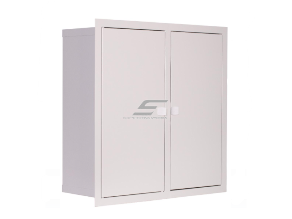 Elektros paskirstymo skydelis | dėžė | 48 modulių | dvigubos durys | 590x595x210mm | 3F elektros skaitikliams | potinkinis | plieninis | IP31 Elektros paskirstymo skydelis | dėžė | 48 modulių | dvigubos durys | 590x595x210mm | 3F elektros skaitikliams | potinkinis | plieninis | IP31