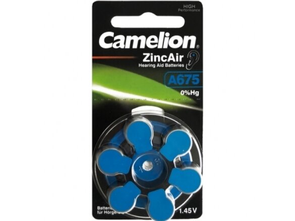 Elementai | baterijos | A675/DA675/ZL675 | 6 vnt. | Camelion | 4260030253999