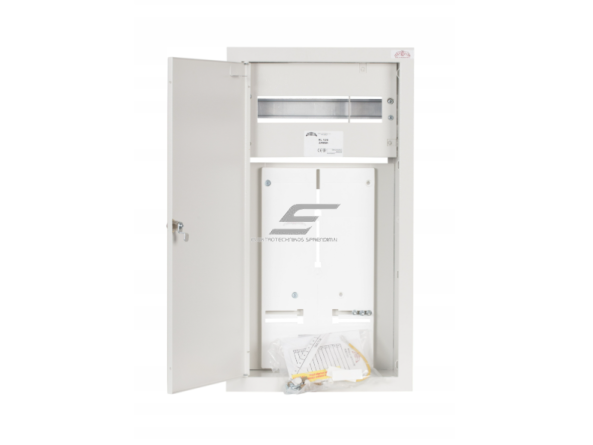 Elektros paskirstymo skydelis | dėžė | 12 modulių | su spyna | 320x210x590mm | 1F ir 3F elektros skaitikliams | potinkinis | plieninis | IP31 1 Elektros paskirstymo skydelis | dėžė | 12 modulių | su spyna | 320x210x590mm | 1F ir 3F elektros skaitikliams | potinkinis | plieninis | IP31 1
