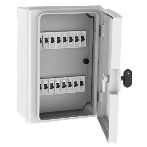 Plastic surface-mounted hermetic electrical distribution board | box | 16 modules | halogen-free | sealable | 210×300×130 mm | white door | IP65 | TEM