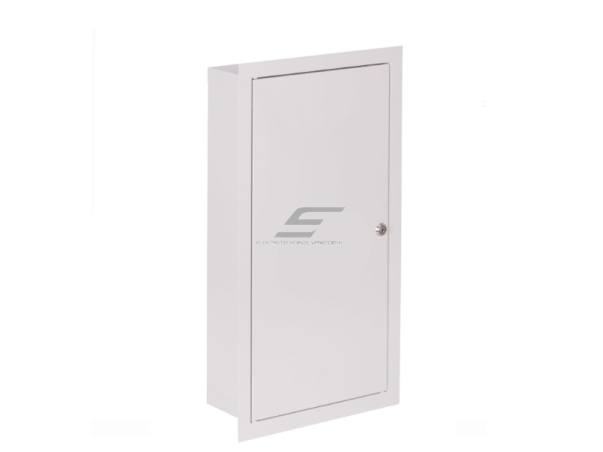 Elektros paskirstymo skydelis | dėžė | 12 modulių | su spyna | 270x540x120mm | 1F ir 3F elektros skaitikliams | potinkinis | plieninis | IP31