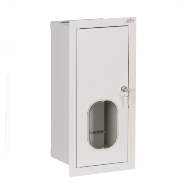 Elektro sadales skapis | kārba | ar slēdzeni un stiklu | 6 moduļi | 230x480x120 mm | 1 fāzes elektro skaitītājiem | iebūvējams | tērauda | IP31