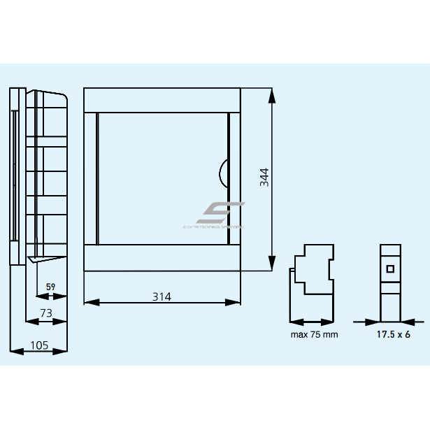 Electrical distribution box 24 modules | flush-mounted | recessed | plastic | 314x344x105mm | IP40 | BQDT1241 Panasonic 1 Electrical distribution box 24 modules | flush-mounted | recessed | plastic | 314x344x105mm | IP40 | BQDT1241 Panasonic 1