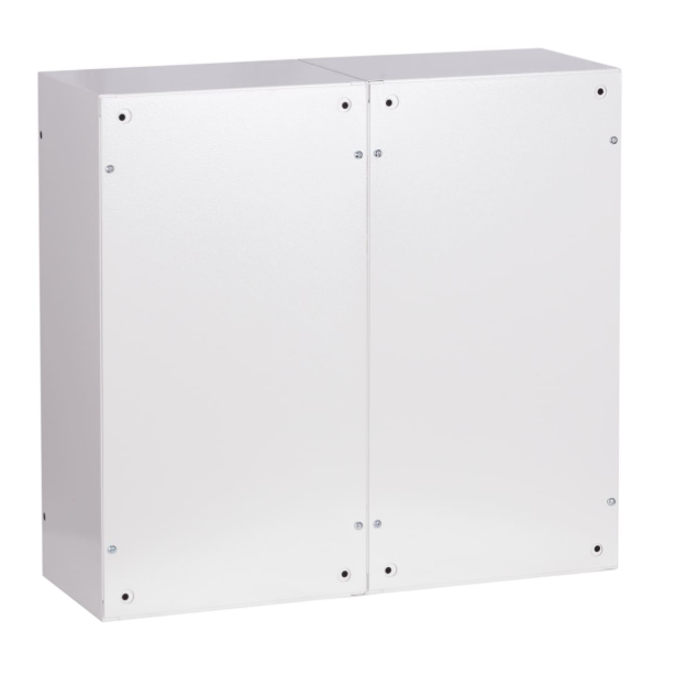Three-phase | main electrical distribution board | enclosure | cabinet | with distribution section | 36 modules | double doors with lock and glass | 580x620x220 mm | for 1x3-phase meter | sealable | surface-mounted | steel | IP31 2
