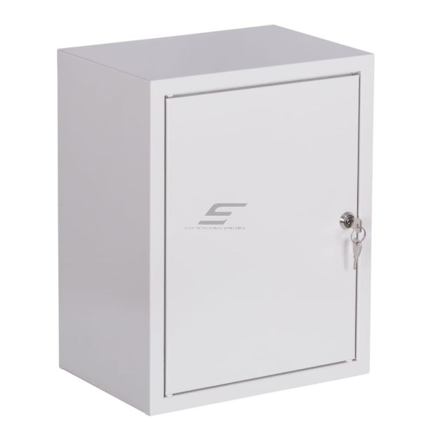 Jednofazowy | rozdzielnica elektryczna zasilająca | obudowa | panel | z rozdziałem | 12 modułów | z zamkiem | 395x310x220 mm | do 1x licznika jednofazowego | z możliwością plombowania | natynkowa | stalowa | IP31 Jednofazowy | rozdzielnica elektryczna zasilająca | obudowa | panel | z rozdziałem | 12 modułów | z zamkiem | 395x310x220 mm | do 1x licznika jednofazowego | z możliwością plombowania | natynkowa | stalowa | IP31
