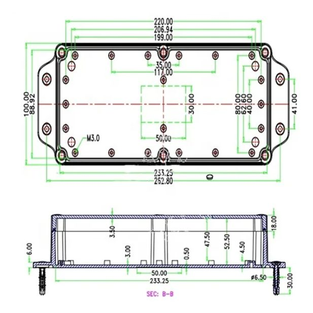 Elektripaigalduse jaotuskast | külgmiste kõrvadega | hermetiseeritud | 244x100x59mm | pinnapealne | plastist | hall | IP68 3 Elektripaigalduse jaotuskast | külgmiste kõrvadega | hermetiseeritud | 244x100x59mm | pinnapealne | plastist | hall | IP68 3