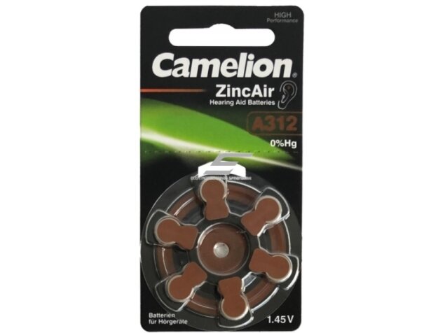 Elementai | baterijos | A312/DA312/ZL312 | 6 vnt. | Camelion | 4260030253982 Elementai | baterijos | A312/DA312/ZL312 | 6 vnt. | Camelion | 4260030253982