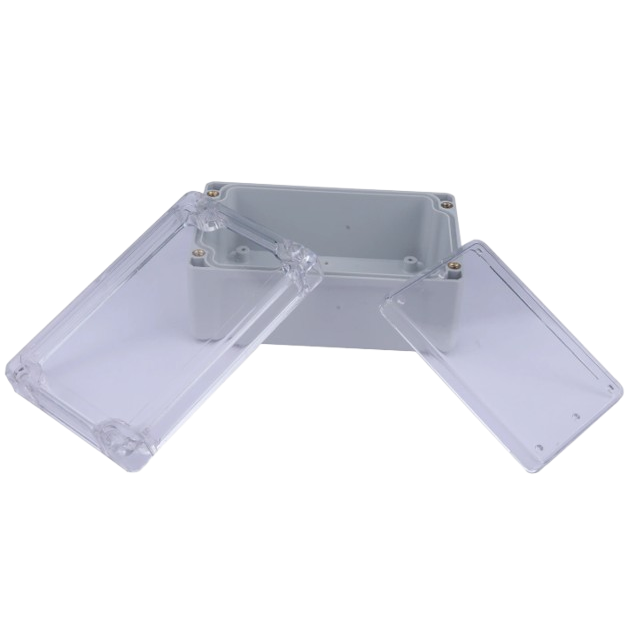 Electrical installation junction box with mounting plate | transparent cover | plastic | hermetic | 120x80x55mm | surface-mounted | grey | IP67 2