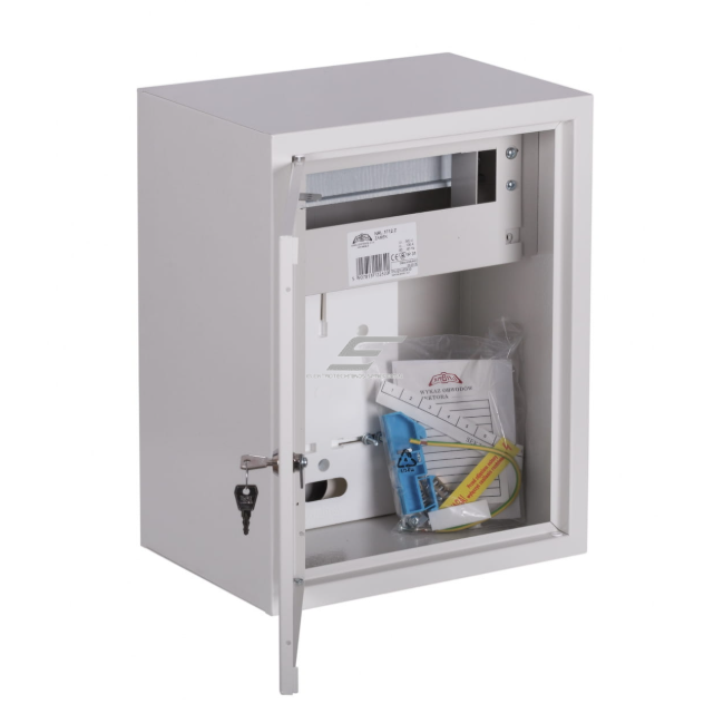 Jednofazowy | rozdzielnica elektryczna zasilająca | obudowa | panel | z rozdziałem | 12 modułów | z zamkiem | 395x310x220 mm | do 1x licznika jednofazowego | z możliwością plombowania | natynkowa | stalowa | IP31 1 Jednofazowy | rozdzielnica elektryczna zasilająca | obudowa | panel | z rozdziałem | 12 modułów | z zamkiem | 395x310x220 mm | do 1x licznika jednofazowego | z możliwością plombowania | natynkowa | stalowa | IP31 1