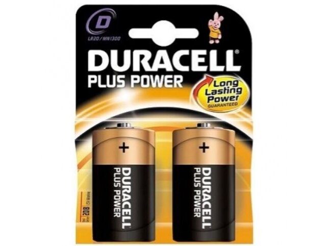 Elementai | baterijos | MN1300 | D | LR20 | 2 vnt. | Duracell | Plus Power | 5000394019171