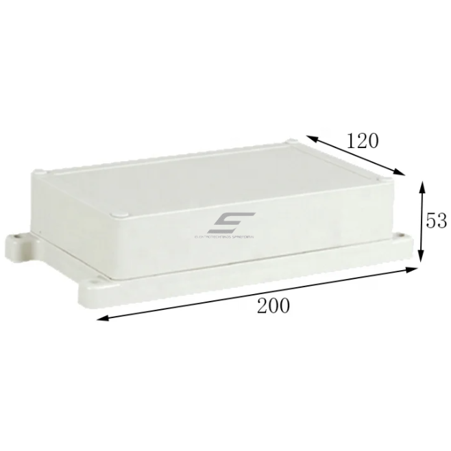 Rozdzielnica elektryczna | z uszami po bokach | hermetyczna | 200x120x53mm | montaż powierzchniowy | plastikowy | szary | IP65 2 Rozdzielnica elektryczna | z uszami po bokach | hermetyczna | 200x120x53mm | montaż powierzchniowy | plastikowy | szary | IP65 2