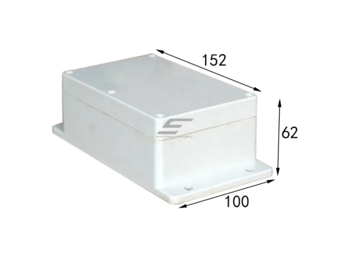 Elektros instaliacijos paskirstymo dėžutė | su auselėmis šonuose | hermetinė | 152x100x62mm | paviršinė | plastikinė | pilka | IP65 2