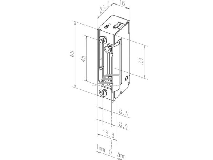 Elektromagnetinė durų spyna | sklendė | 10-24V AC/DC | siaura | su uždengimu | EFF EFF | ASSA ABLOY | 118B 1