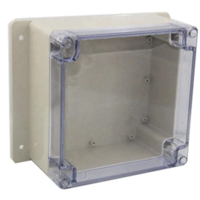 Rozdzielnica elektryczna | z uszami po bokach | hermetyczna | 160x160x90mm | montaż powierzchniowy | plastikowy | przezroczysta pokrywa | IP65 1 Rozdzielnica elektryczna | z uszami po bokach | hermetyczna | 160x160x90mm | montaż powierzchniowy | plastikowy | przezroczysta pokrywa | IP65 1