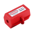 Electrical plug lockout box | LOTO safety device | universal | with padlock fixing | 65x65x118mm | red