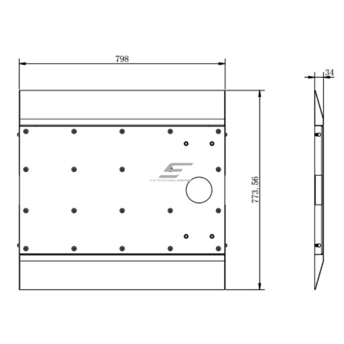 Electronic access control turnstile base | for people flow management | 798x773.56x34mm | Hikvision DS-K3G411-BASE550-R 1