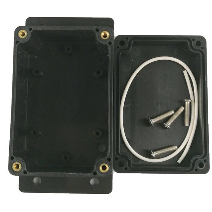 Rozdzielnica elektryczna | z uszami po bokach | hermetyczna | 100x68x50mm | montaż powierzchniowy | plastikowy | czarna | IP65 2