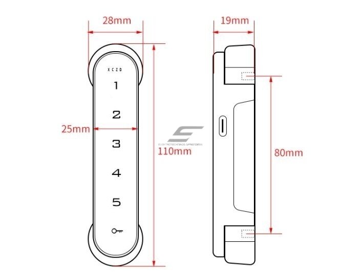 Elektroninė kodinė spyna | skaitmeninė | 110x28x19mm | cinko lydinys | su apšvietimu | juoda 2 Elektroninė kodinė spyna | skaitmeninė | 110x28x19mm | cinko lydinys | su apšvietimu | juoda 2