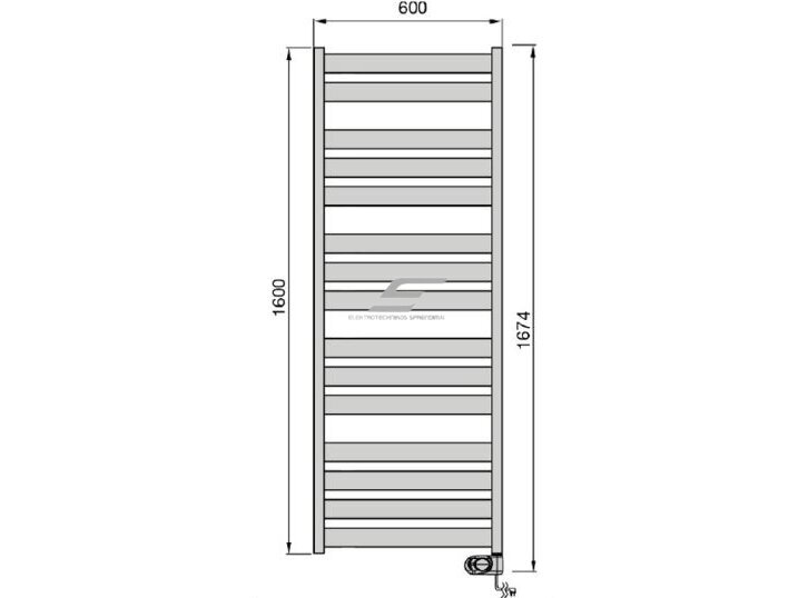 Elektrinis rankšluosčių džiovintuvas | gyvatukas | su laikmačiu | programuojamas | 750W | 230V | IP44 | 600x1600mm | juodas | ADAX Wave 60-160-750 BLACK 3
