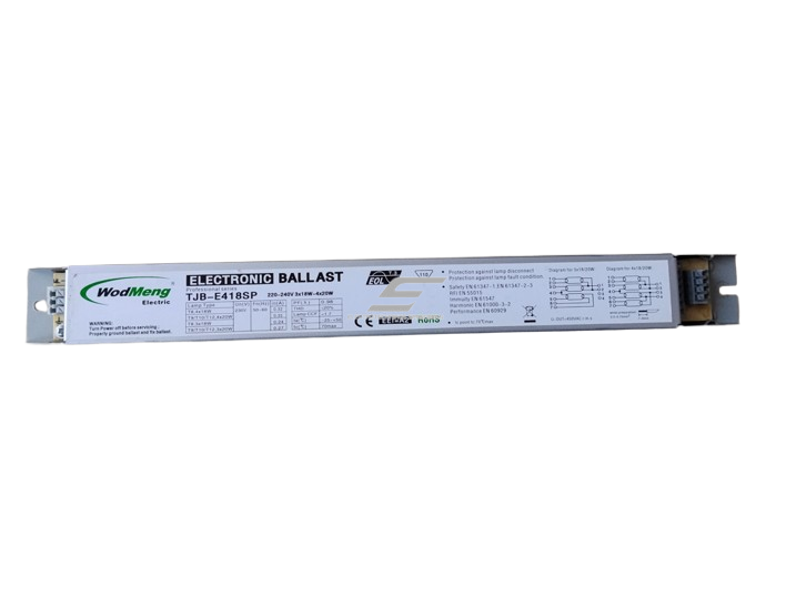 Elektroninis balastas | 3x18-20W / 4x18-20W | 230V | T8/T9/T10/T12 lempoms valdyti | paleisti | WodMeng Electric | TJB-E418SP Elektroninis balastas | 3x18-20W / 4x18-20W | 230V | T8/T9/T10/T12 lempoms valdyti | paleisti | WodMeng Electric | TJB-E418SP