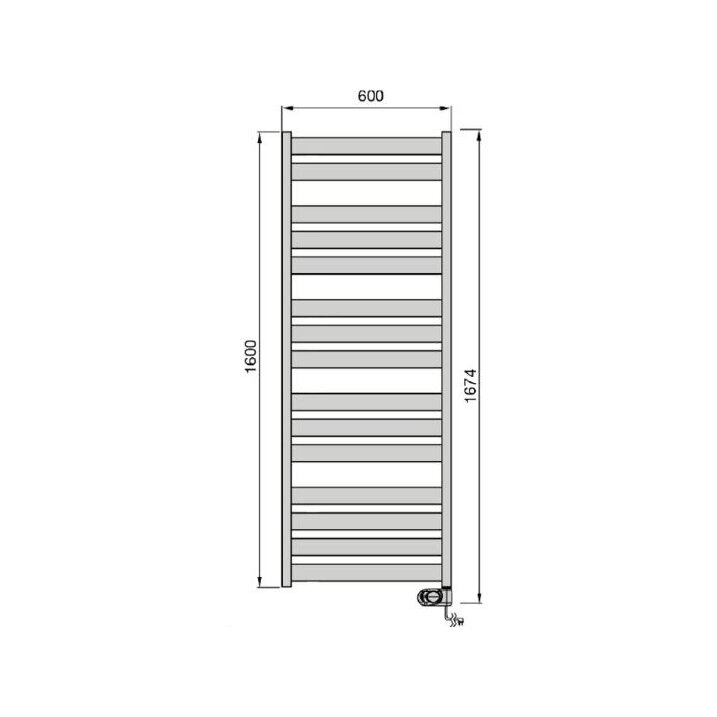 Elektriskais dvieļu žāvētājs | ar taimeri | programmējams | 750W | 230V | IP44 | 600x1600mm | balts | ADAX Wave 60-160-750 WHITE 3