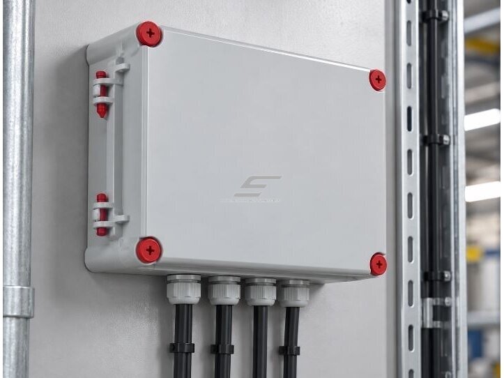Elektros instaliacijos paskirstymo dėžutė su atverčiamu dangčiu | varžtais | plastikinė | hermetinė | 210x190x100mm | paviršinė | pilka | IP67 4 Elektros instaliacijos paskirstymo dėžutė su atverčiamu dangčiu | varžtais | plastikinė | hermetinė | 210x190x100mm | paviršinė | pilka | IP67 4