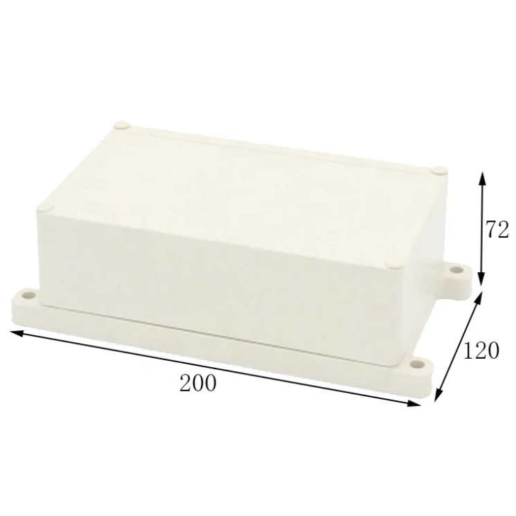 Rozdzielnica elektryczna | z uszami po bokach | hermetyczna | 200x120x72mm | montaż powierzchniowy | plastikowy | szary | IP65 2