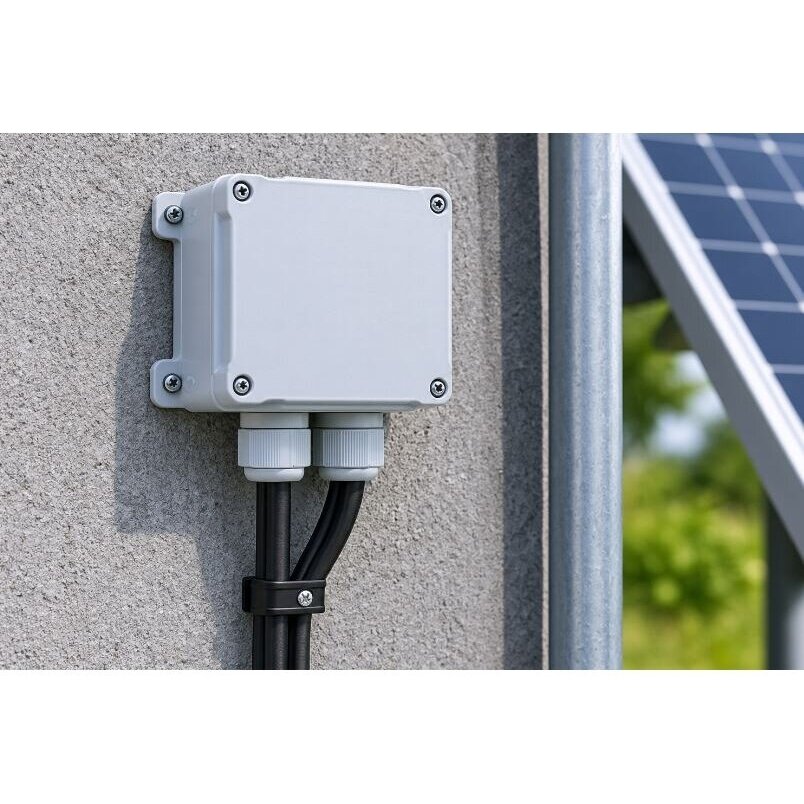 Electrical installation junction box with mounting plate | plastic | sealed | 80x82x55 mm | surface-mounted | grey | IP67 4