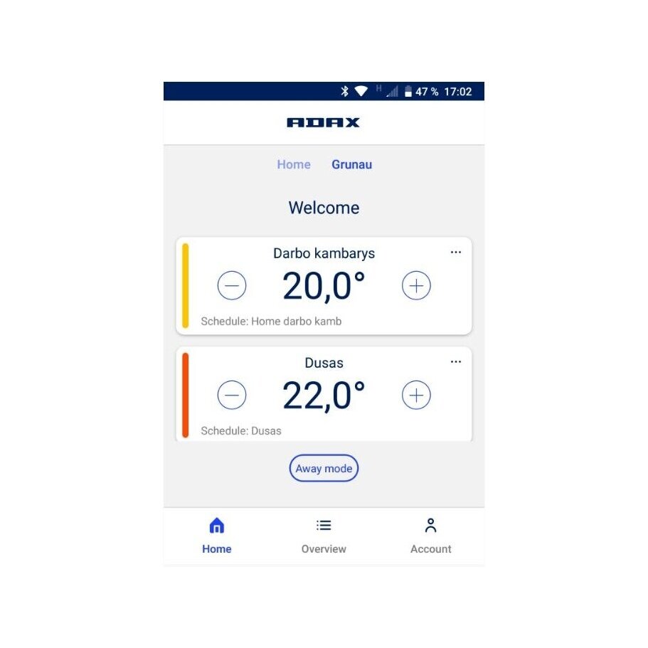 Nutikas põrandale paigaldatav / seinale kinnitatav elektriradiaator digitaalse termostaadiga | 1500W | 230V | 420x755x87mm | WiFi + Bluetooth | IP24 | tumehall | ADAX NEO Compact 15 KWT Sparkling Grey 3