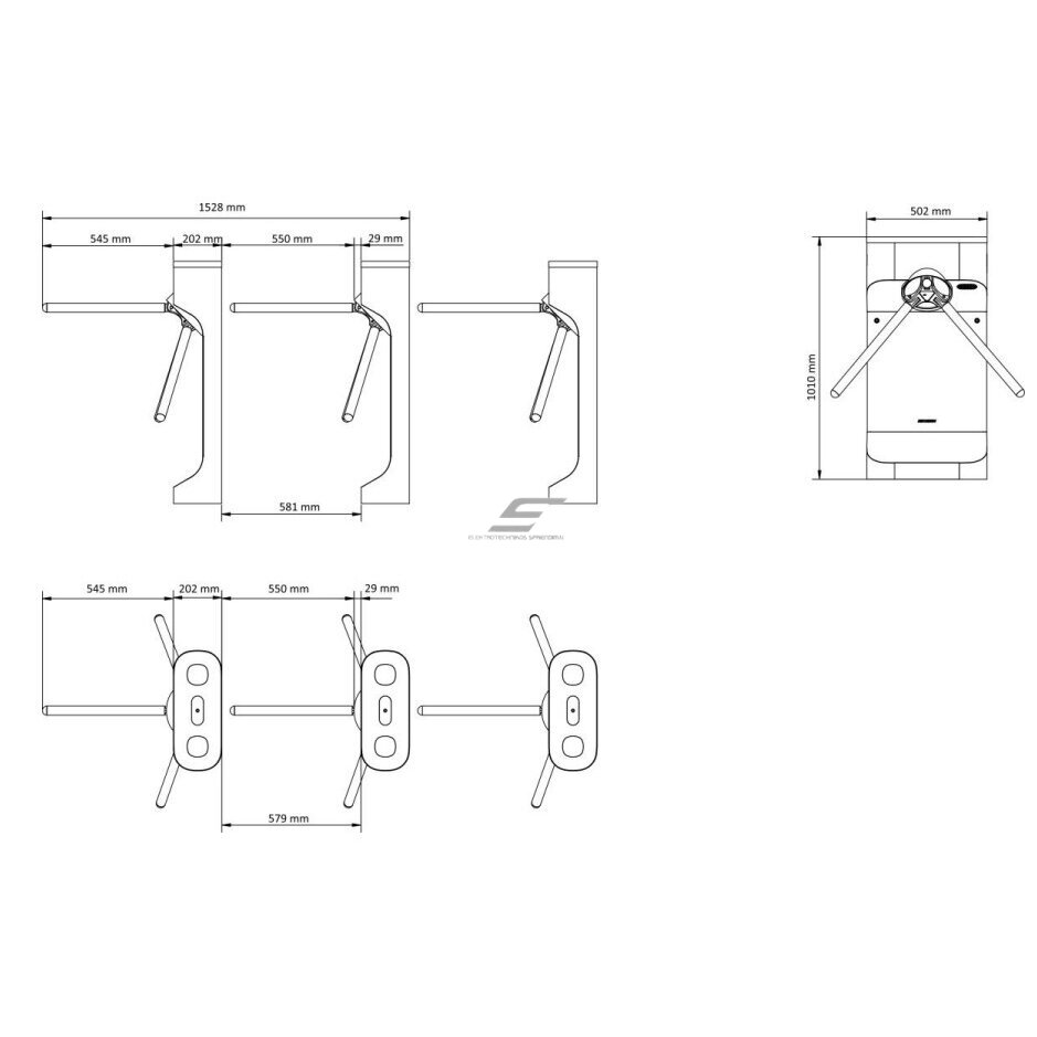 Electronic access control turnstile | bidirectional | tripod type | for people flow management | Hikvision DS-K3G411X-R/MF-Dm55 1 Electronic access control turnstile | bidirectional | tripod type | for people flow management | Hikvision DS-K3G411X-R/MF-Dm55 1