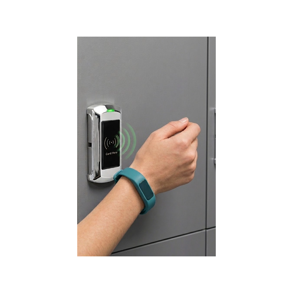 Elektroniskā slēdzene ar lasītāju | skapītim | atverama ar aproci | 104x50x16 mm | zelta 6
