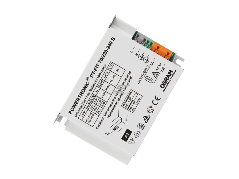 Elektroninis balastas | metalo halogeno lempoms | PT-FIT 70/220–240 S | POWERTRONIC | OSRAM Elektroninis balastas | metalo halogeno lempoms | PT-FIT 70/220–240 S | POWERTRONIC | OSRAM