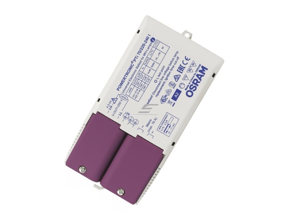 Elektroninis balastas | metalo halogeno lempoms | PTi 70/220–240 I | POWERTRONIC | OSRAM 2 Elektroninis balastas | metalo halogeno lempoms | PTi 70/220–240 I | POWERTRONIC | OSRAM 2