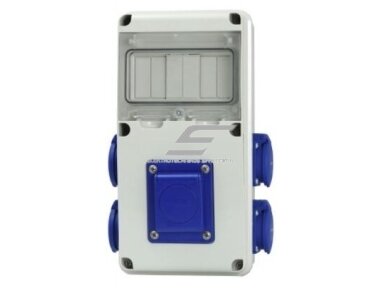 Pramoninis skydelis | dėžutė | 6 modulių | su kištukiniais lizdais 5x230V | hermetinis | garažams | komercinėms patalpoms | IP54 | Scame | ENERBOX | 633D.2WW Pramoninis skydelis | dėžutė | 6 modulių | su kištukiniais lizdais 5x230V | hermetinis | garažams | komercinėms patalpoms | IP54 | Scame | ENERBOX | 633D.2WW