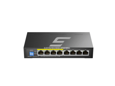 PoE komutatorius 8 portų | 4×PoE | 16 Gbps | 11.904 Mpps | nekonfiguruojamas | Plug & Play | VLAN / Extend rėžimai | metalinis korpusas PoE komutatorius 8 portų | 4×PoE | 16 Gbps | 11.904 Mpps | nekonfiguruojamas | Plug & Play | VLAN / Extend rėžimai | metalinis korpusas