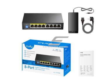 PoE komutatorius 8 portų | 4×PoE | 16 Gbps | 11.904 Mpps | nekonfiguruojamas | Plug & Play | VLAN / Extend rėžimai | metalinis korpusas PoE komutatorius 8 portų | 4×PoE | 16 Gbps | 11.904 Mpps | nekonfiguruojamas | Plug & Play | VLAN / Extend rėžimai | metalinis korpusas