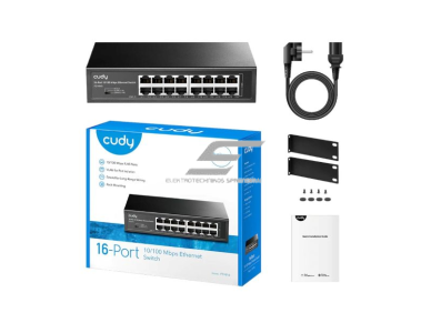 Ethernet komutatorius 16 portų | 100 Mbps | 2.38 Mpps | nekonfiguruojamas | „Plug & Play“ | Auto MDI/MDIX | metalinis korpusas 3 Ethernet komutatorius 16 portų | 100 Mbps | 2.38 Mpps | nekonfiguruojamas | „Plug & Play“ | Auto MDI/MDIX | metalinis korpusas 3